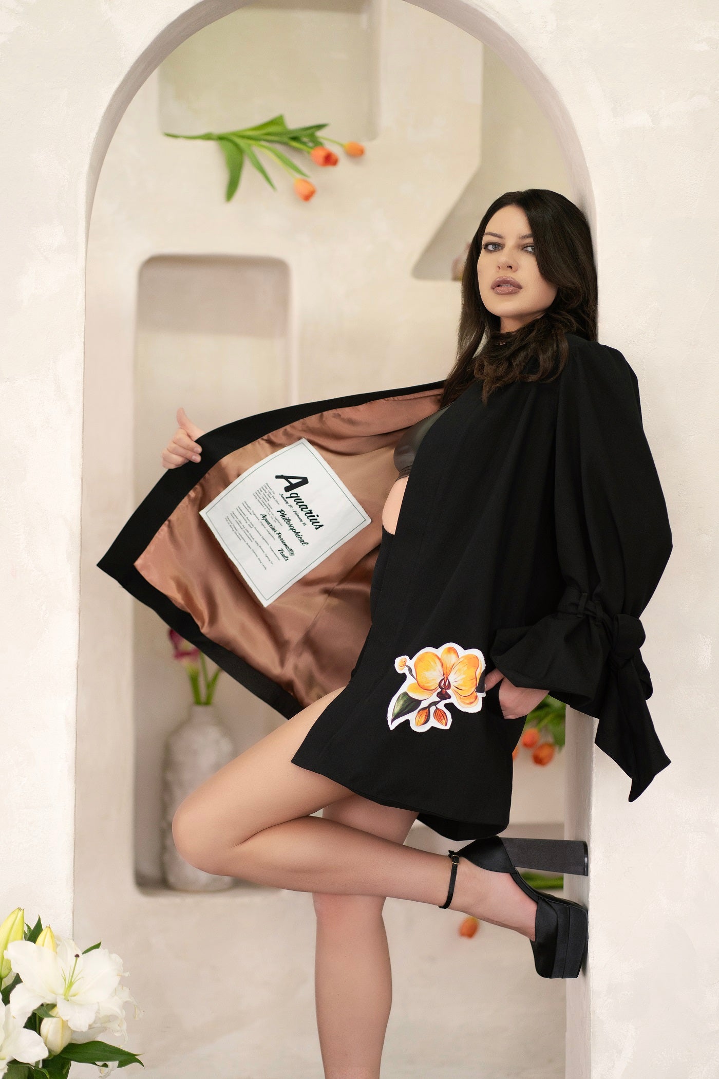 Women Aquarius Zodiac Flared Jacket - (January 20 - February 18)