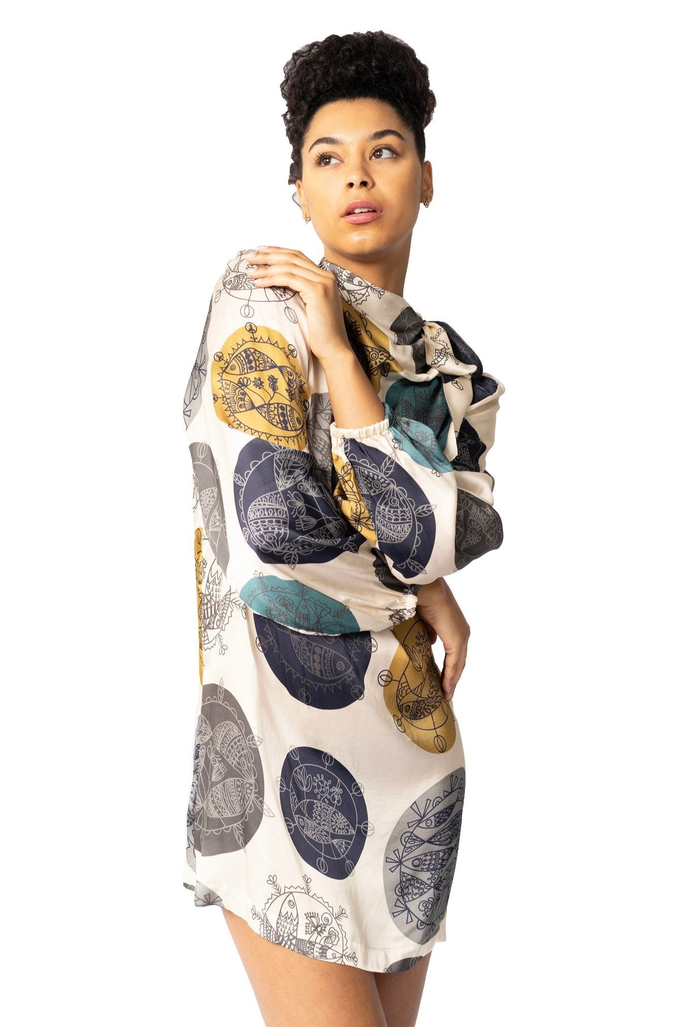 Women High Neck Mini Dress – Daylight Ocean Dream