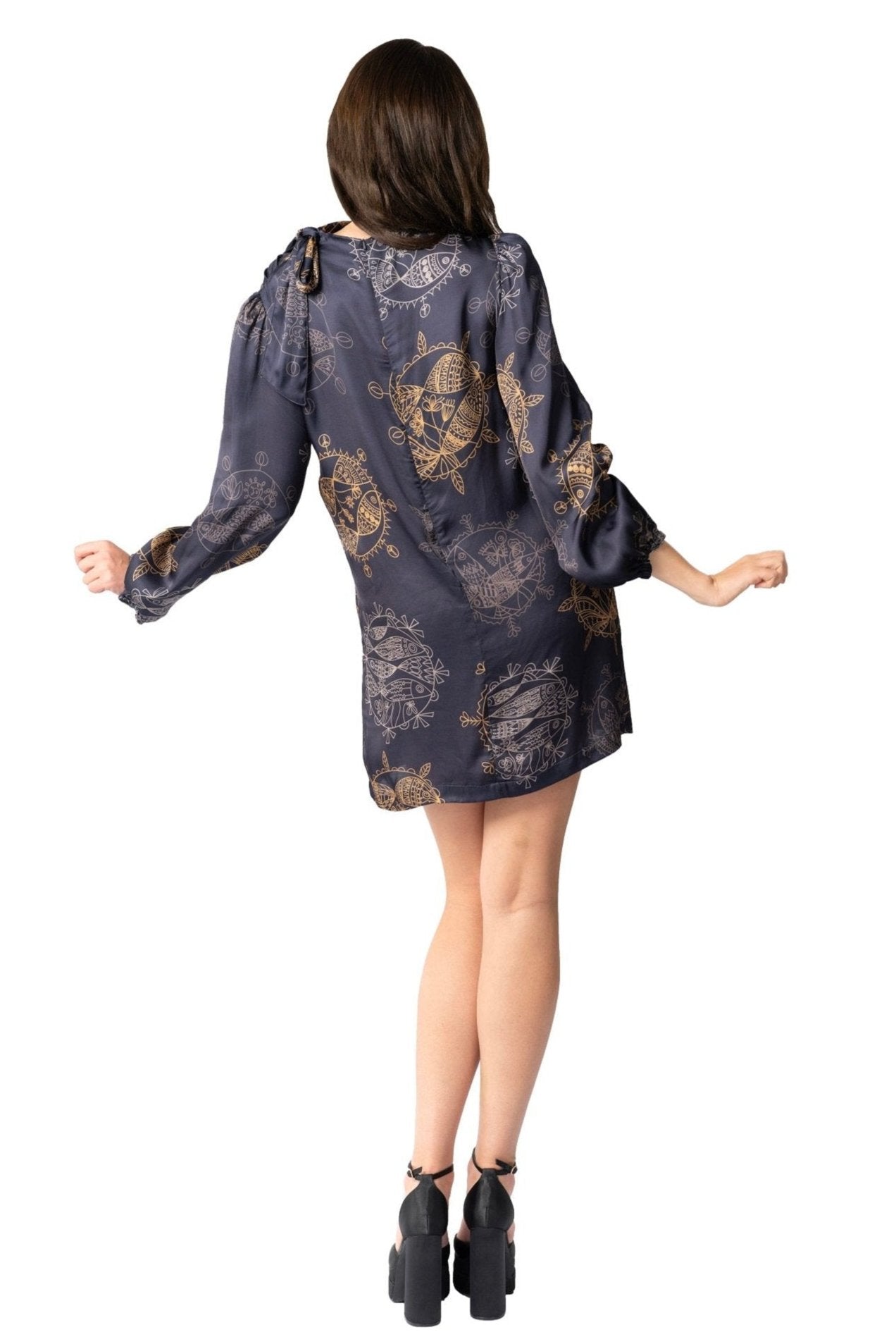 Women High Neck Mini Dress – Twilight Ocean Dream