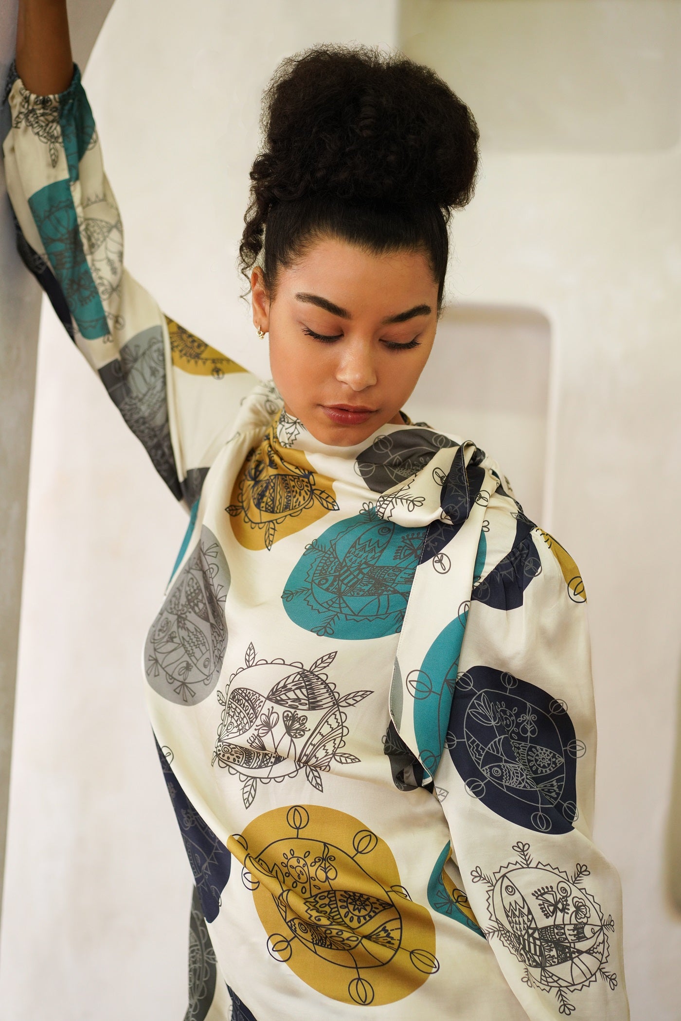 Women High Neck Mini Dress – Daylight Ocean Dream