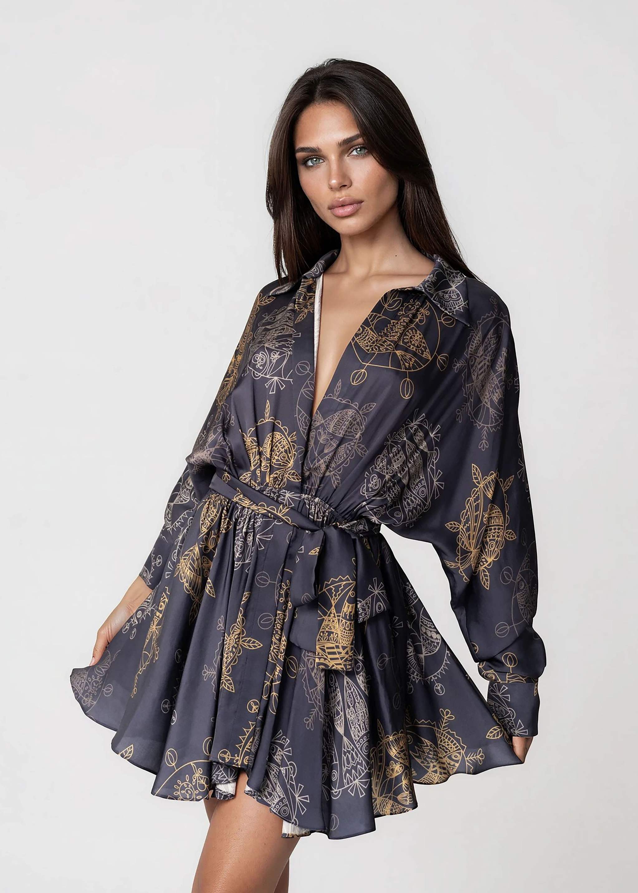 Flared Mini Dress – Twilight Ocean Dream