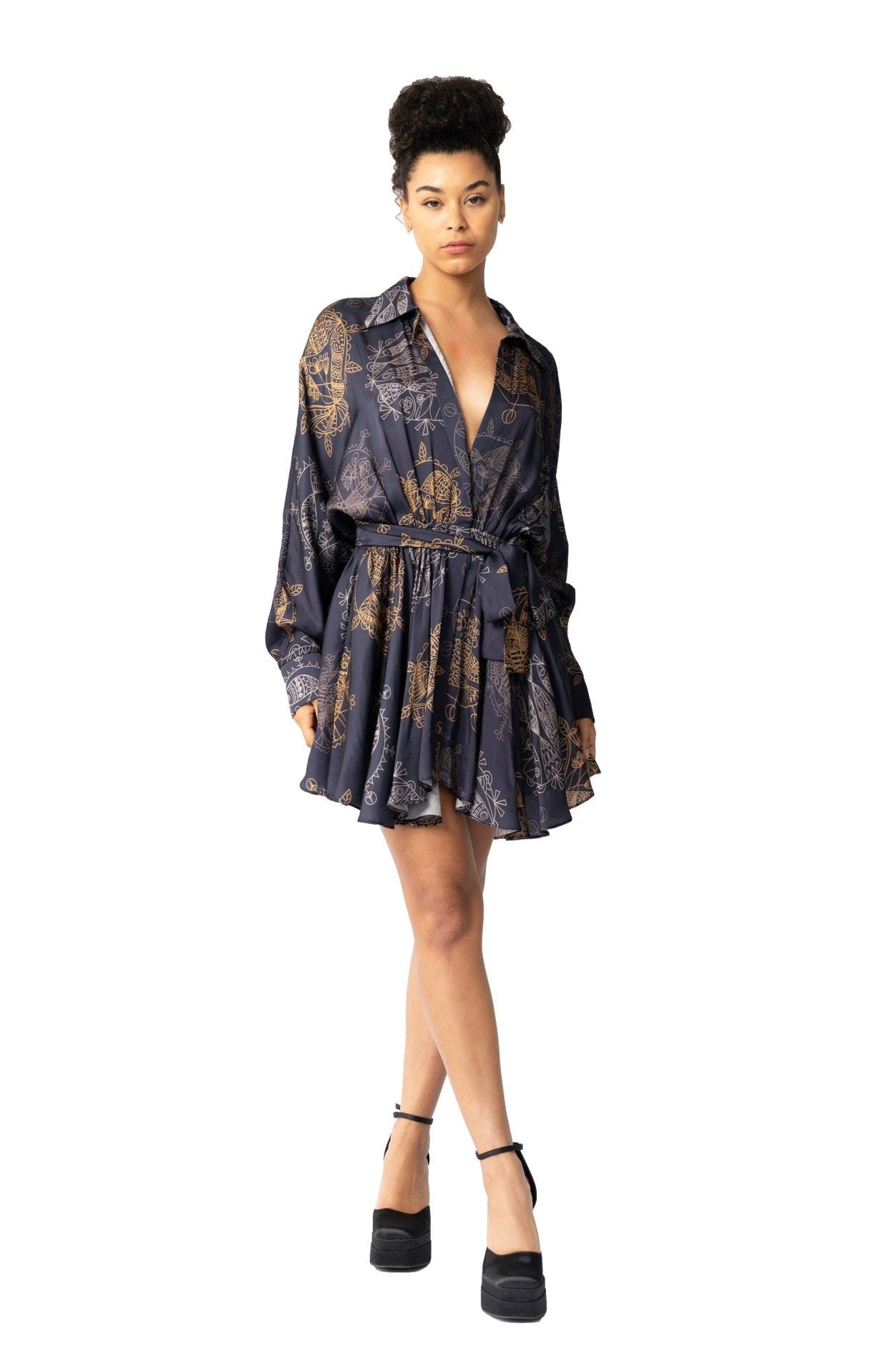 Flared Mini Dress – Twilight Ocean Dream