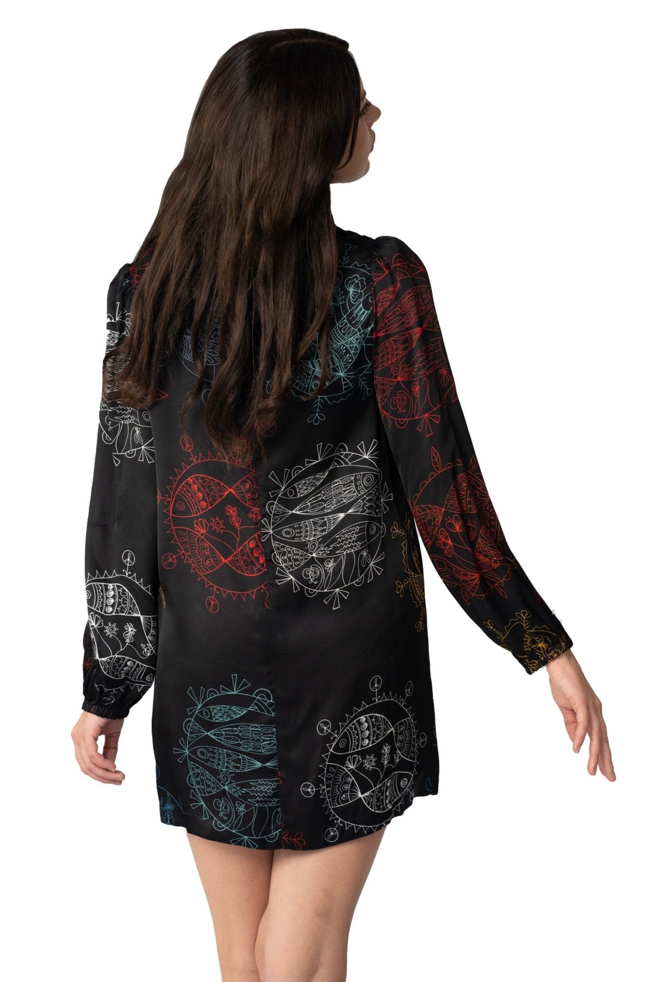 Women High Neck Mini Dress – Midnight Ocean Dream