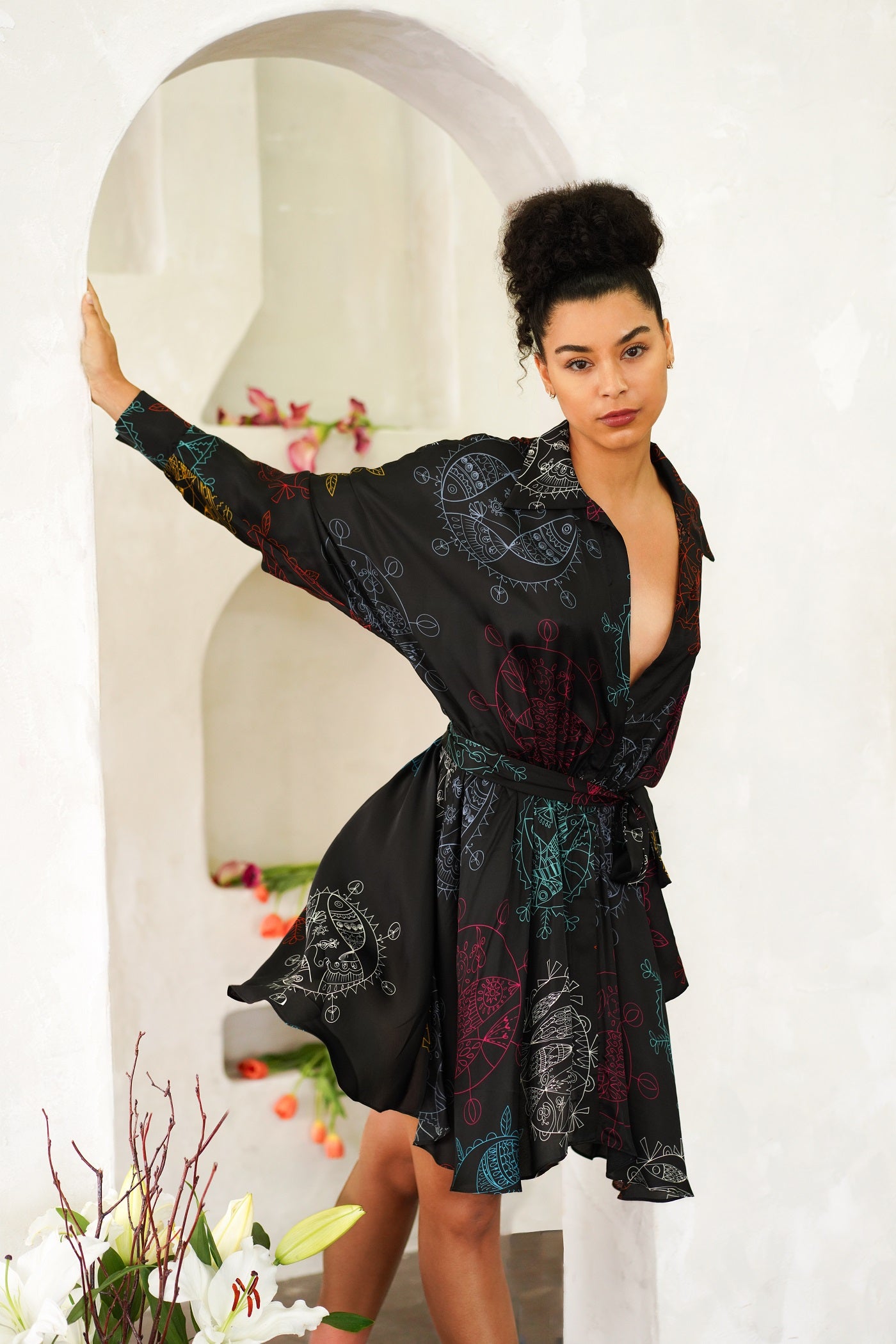 Flared Mini Dress – Midnight Ocean Dream