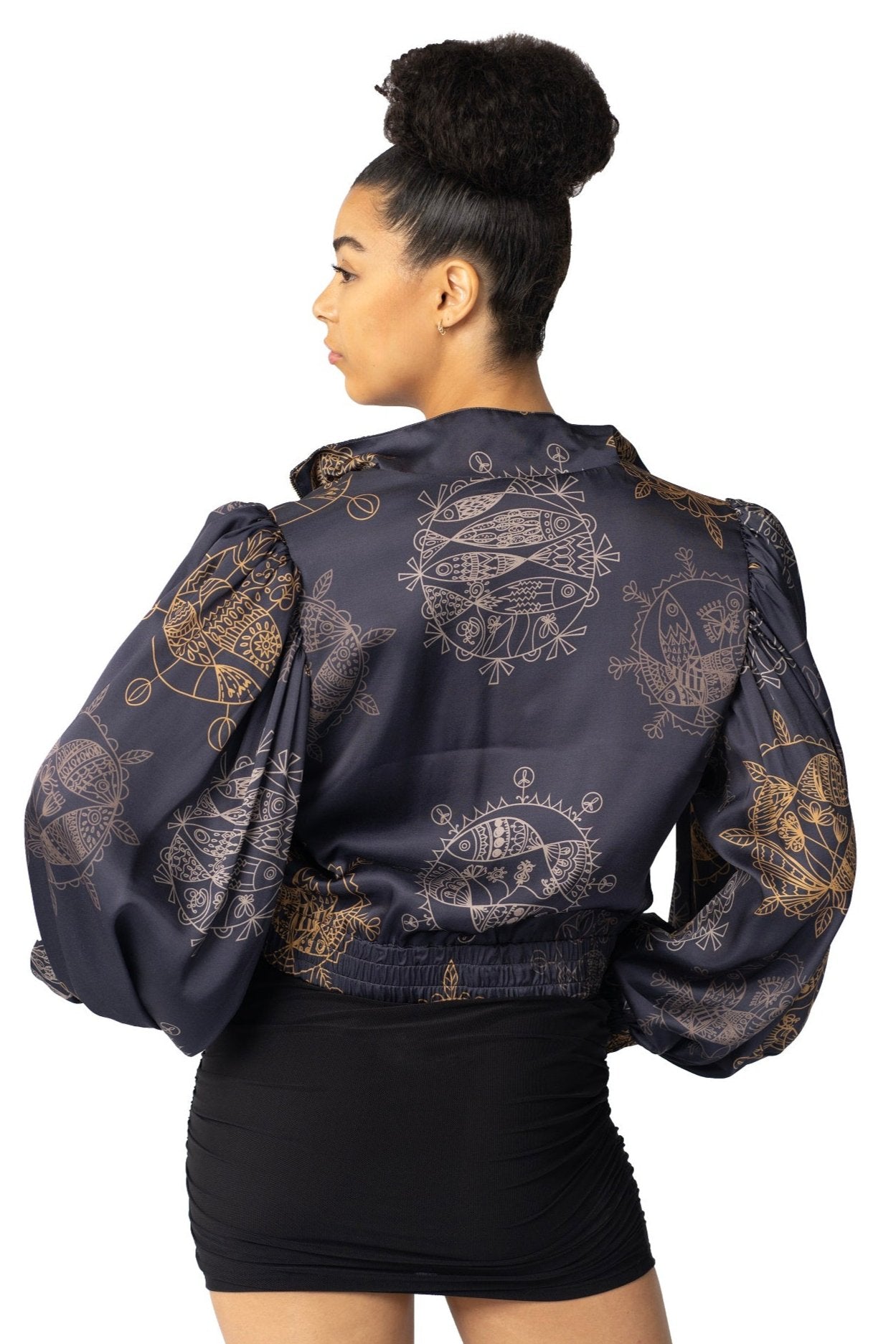 Cropped Bomber Jacket for Women – Twilight Ocean Dream