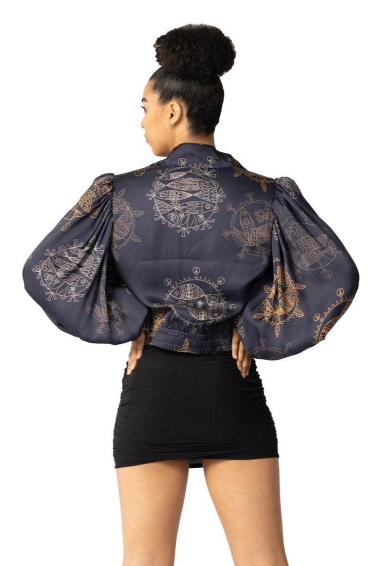 Cropped Bomber Jacket for Women – Twilight Ocean Dream