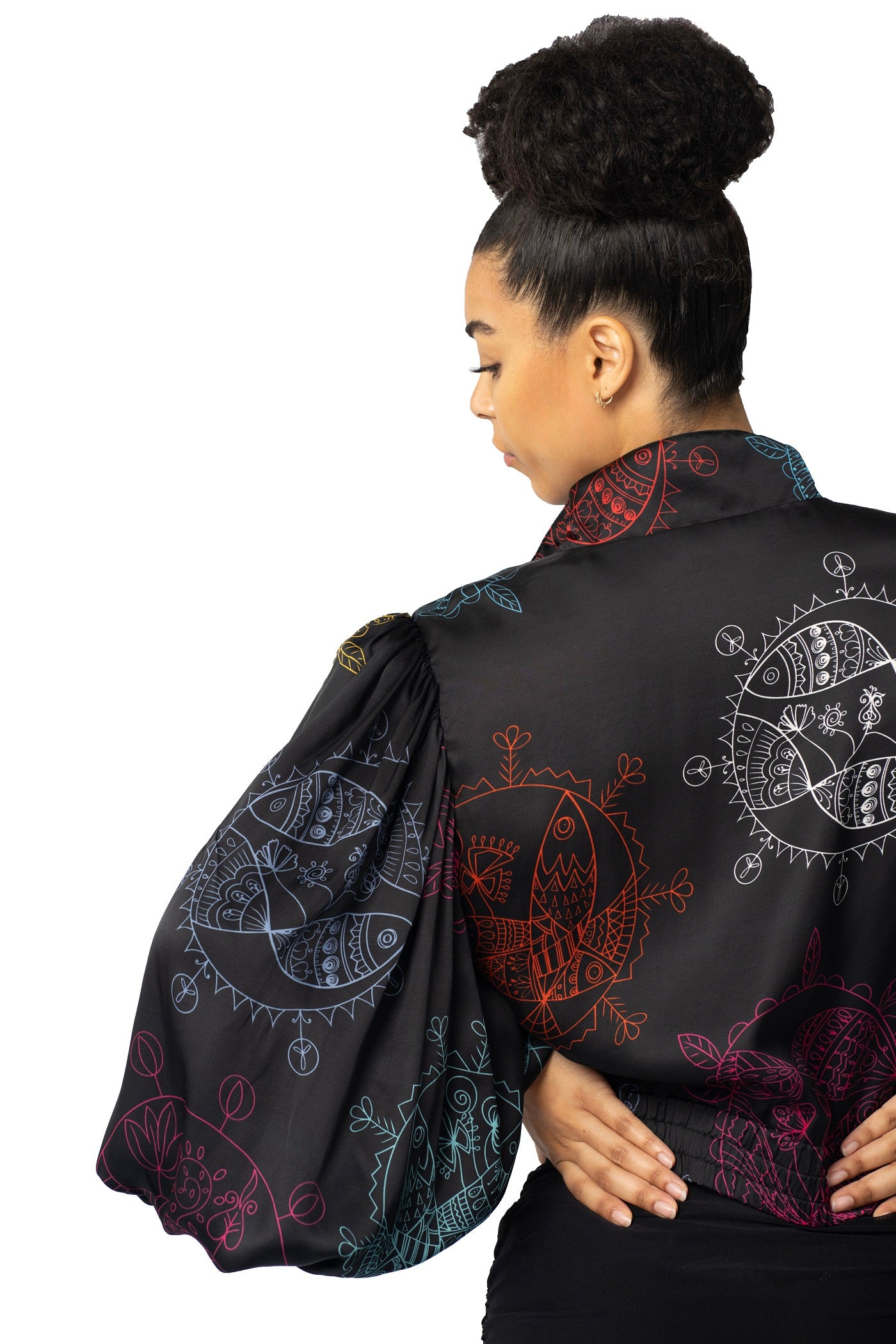 Cropped Bomber Jacket for Women – Midnight Ocean Dream