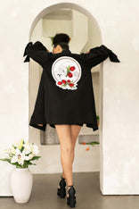 Women Aries Zodiac jacket with hand-painted astrology patches and cotton twill fabric