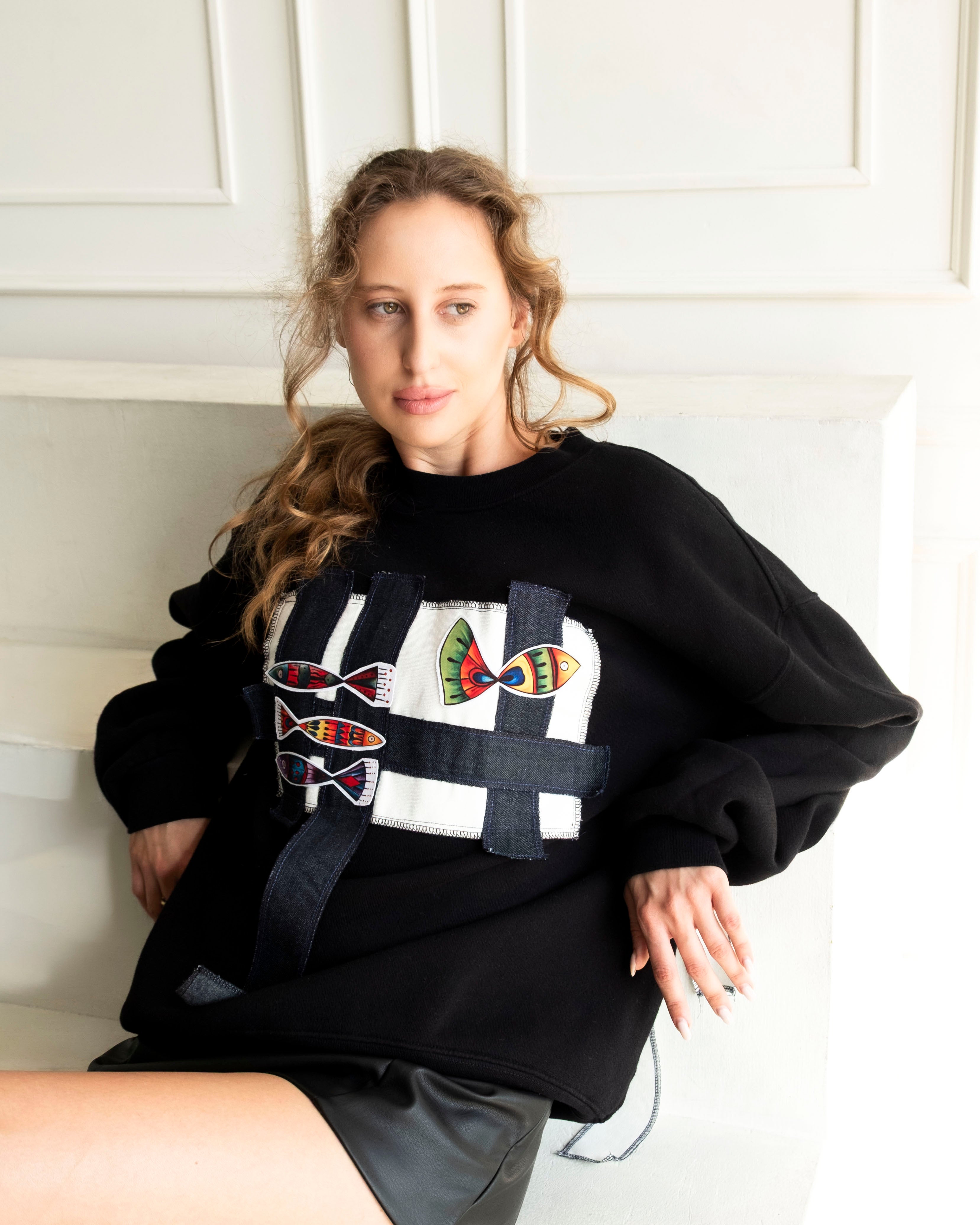 Artisan Fish Patchwork Crewneck