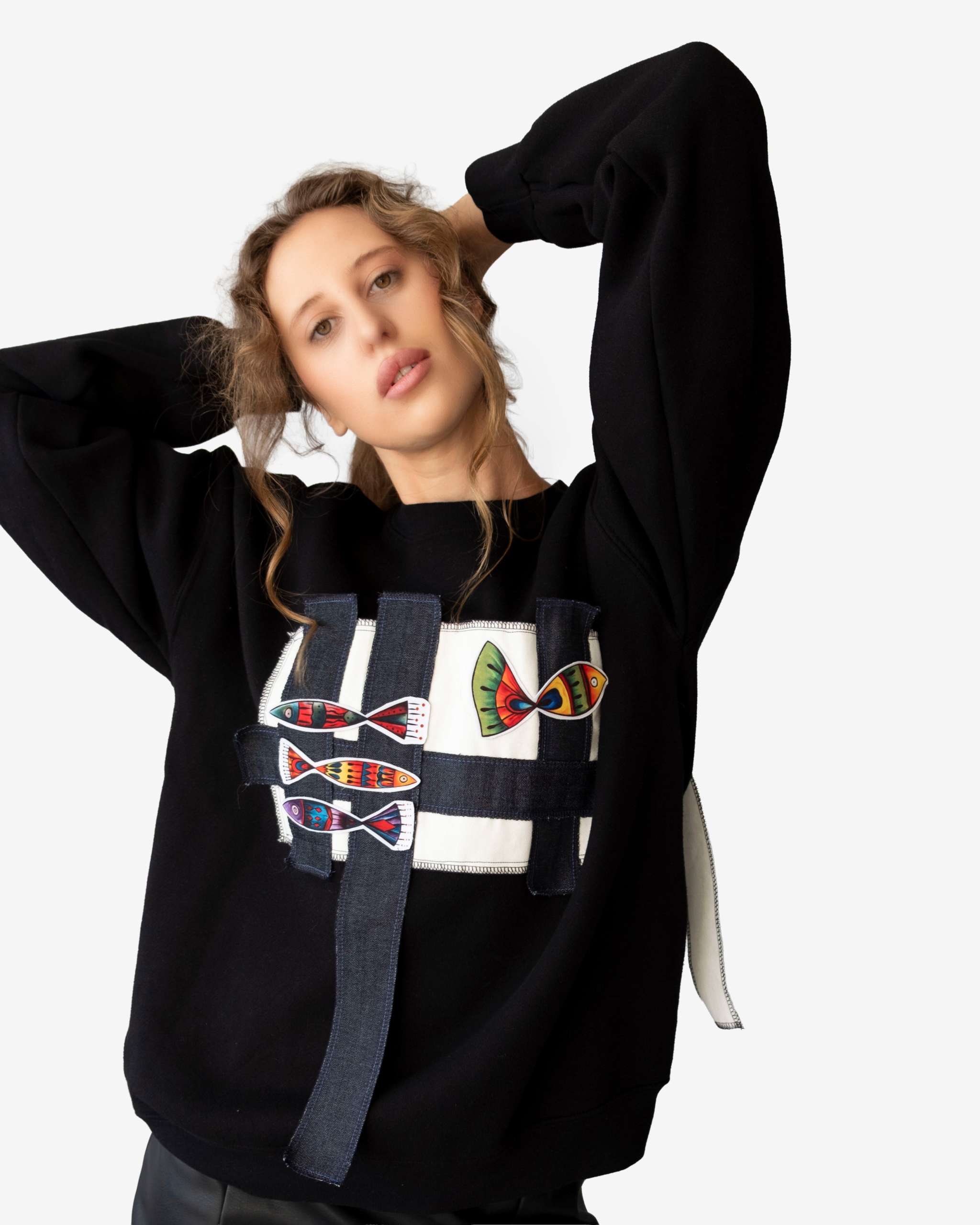 Artisan Fish Patchwork Crewneck