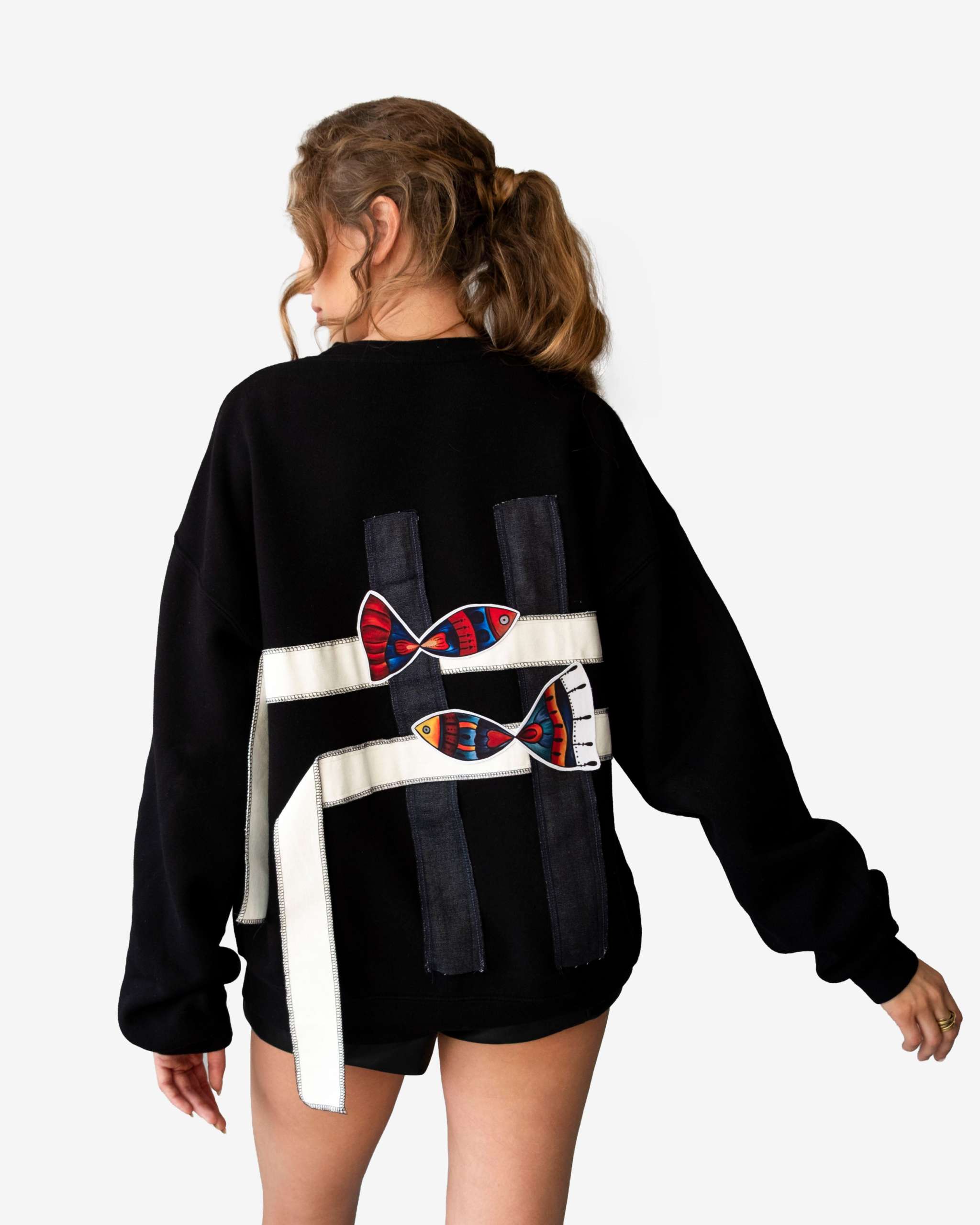 Artisan Fish Patchwork Crewneck