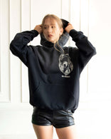 Sun-faded graphic hoodie in heavyweight cotton French terry with artistic print and relaxed fit
