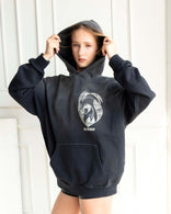 Sun-faded graphic hoodie in heavyweight cotton French terry with artistic print and relaxed fit