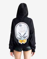 Zodiac Symbols Patchwork Hoodie with twelve zodiac sign motifs on soft 100% cotton French terry fabric