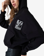 Zodiac Symbols Patchwork Hoodie with zodiac sign patchwork on soft cotton French terry, relaxed fit hoodie designed in Los Angeles