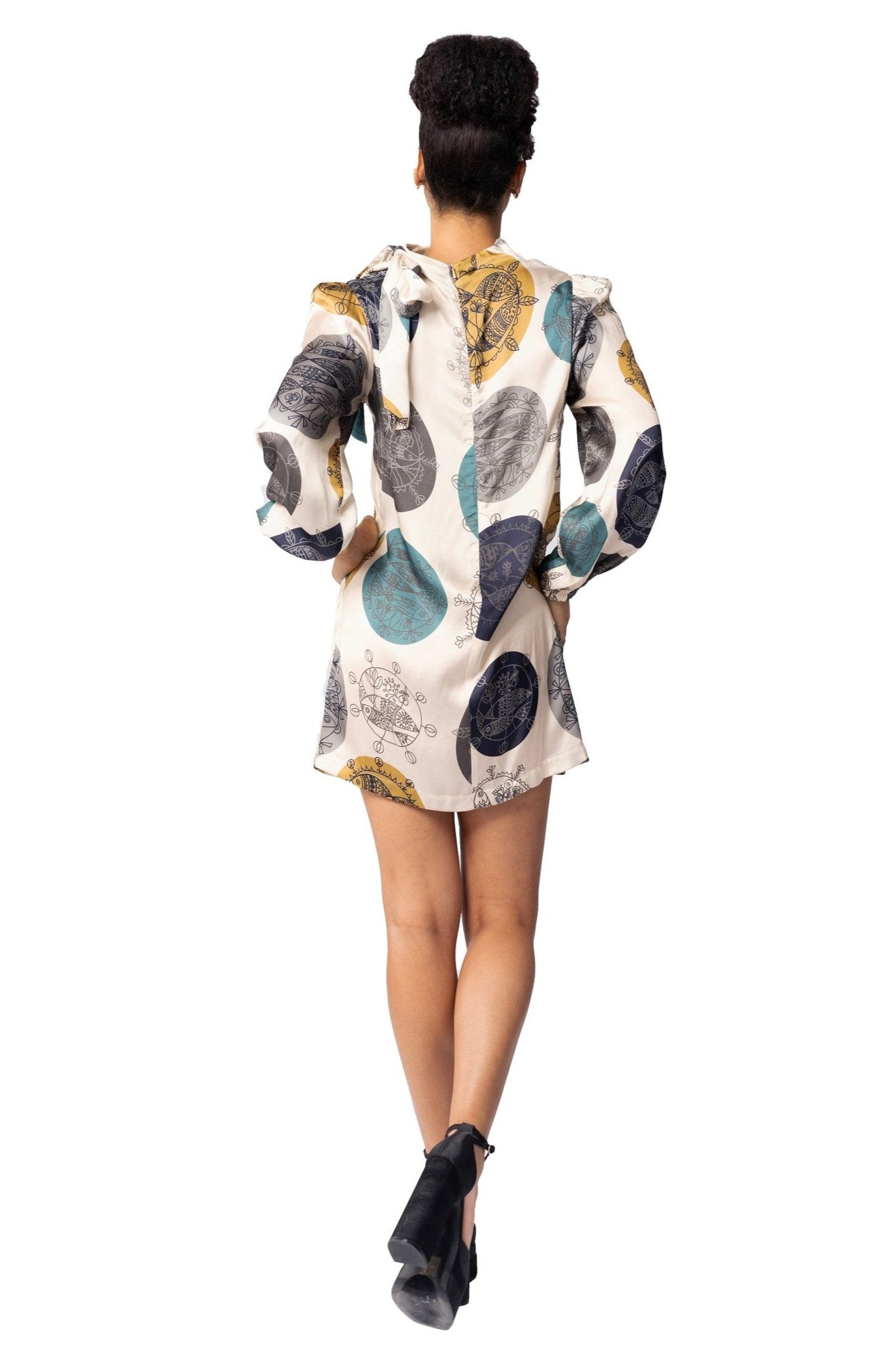 DAYLIGHT OCEAN DREAM HIGH NECK MINI DRESS - CREAM