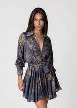Flared Mini Dress – Twilight Ocean Dream