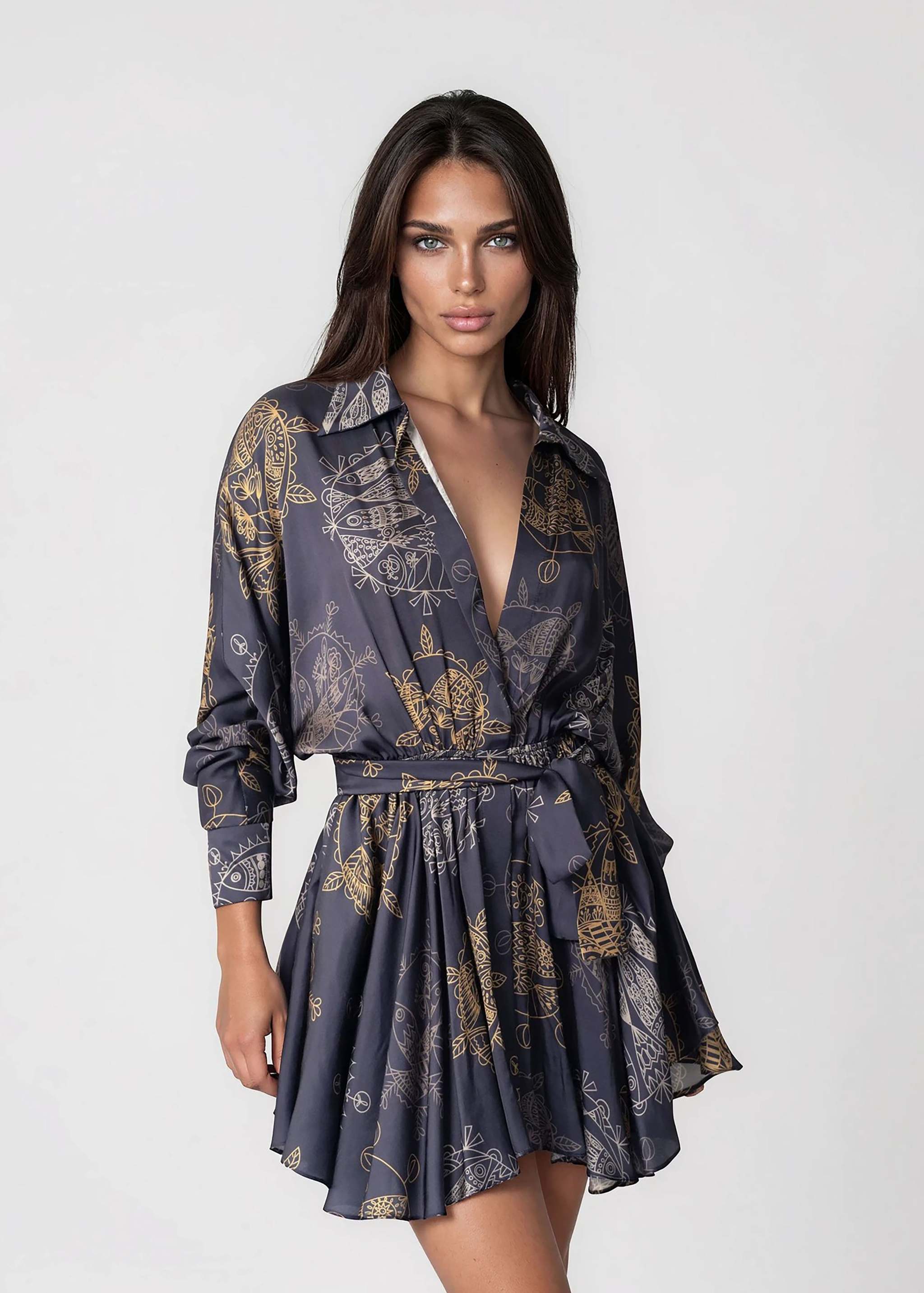 Flared Mini Dress – Twilight Ocean Dream