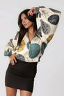 Cropped Bomber Jacket for Women – Daylight Ocean Dream