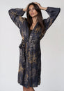 Women Midi Kimono Robe- Twilight Ocean Dream