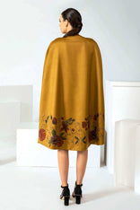 Hand-painted World in Peace Silk Cape tailored with self-tie strap from LA studio
